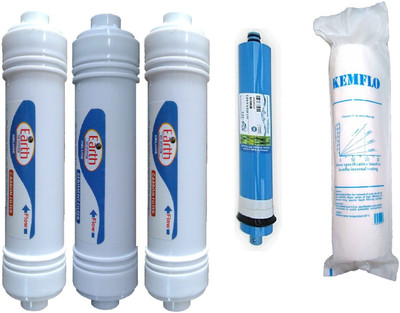

Shopping Store 1 Year RO service Kit ,hitech membrane with Inline set Solid Filter Cartridge(0.001, Pack of 5)