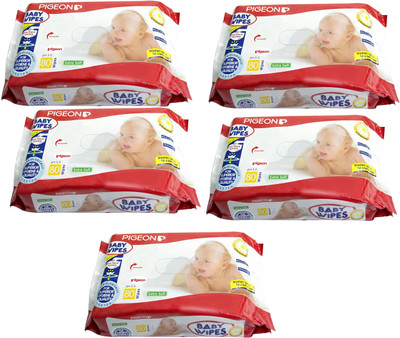 

Pigeon Baby Extra Soft Wipes, Chamomile 80 Pcs Per Pack (5Pack)(5 Pieces)
