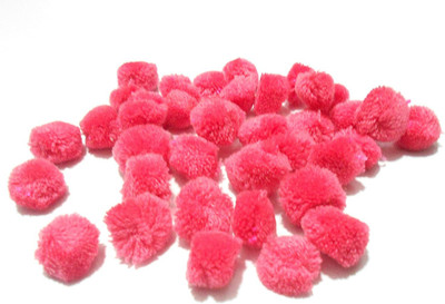 

GOELX Pom Pom balls for crafts,decorations,jewellery making,accessories,bags. Pack of 100 Rose Pink balls