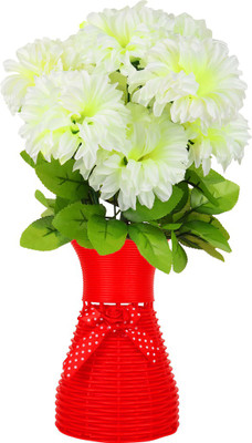

Styles Creation White, Green Carnations Artificial Flower(15 inch, Pack of 1)