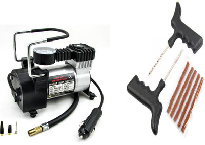 

SNATCH4DEALS heavy duty air pump, tubeless puncture kit Combo