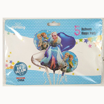 

PARTY PROPZ Printed FROZEN THEME PARTY DECORATION/FOIL BALLOON BOUQUET SET OF 5/ FROZEN PARTY SUPPLIES Balloon(Multicolor, Pack of 5)