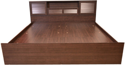 Hometown Bolton Engineered Wood Queen Box Bed(Finish Color - Wenge, Delivery Condition - Knock Down)
