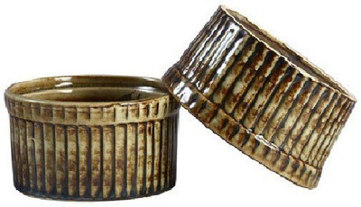 

caffeine Dessert Ramekin Bowl in Brown Timberland Handmade Ceramic Bowl Set(Brown, Pack of 2)
