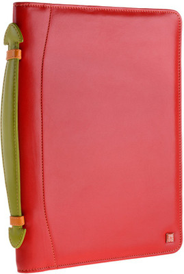 

Dudu Men's Leather Bag- Colorful Collection-Tablet-Red Medium Briefcase - For Men & Women(Red)