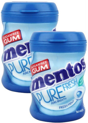 

Mentos Pure Sugar Free gum 56G Fresh Mint Mouth Freshener(Pack of 2)
