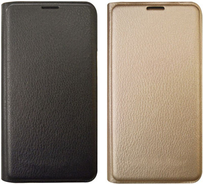COVERNEW Flip Cover for VIVO Y55L(Black, Golden, Artificial Leather, Plastic) Flipkart