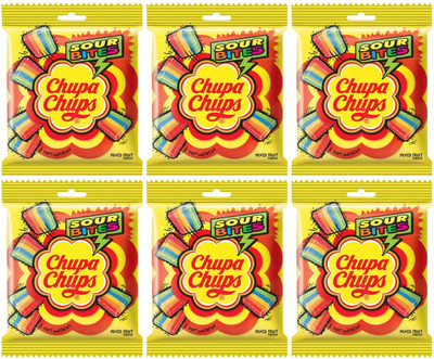 

Chupa Chups Sour Bites Candy Mixed Fruit Flavour Chewing Gum(66 g Pack of 6)