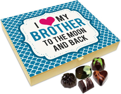 

Chocholik Rakhi Gift - I Love MY Brother To The Moon And Back Chocolate Box For Brother / Sister - 20pc Truffles(240 g)
