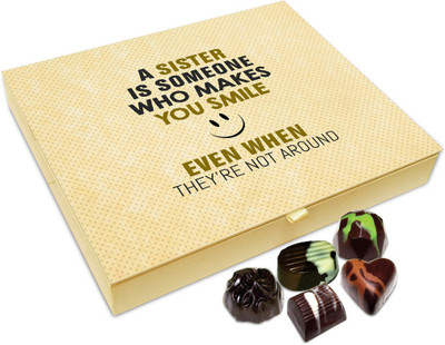 

Chocholik Rakhi Gift - A Sister Is Someone Who Makes You Smile Chocolate Box For Brother / Sister - 20pc Truffles(240 g)