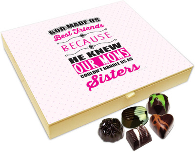 

Chocholik Rakhi Gift Box - God Made Us Best Friend Chocolate Box For Brother / Sister - 20pc Truffles(240 g)