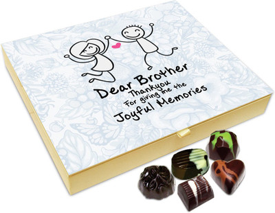 

Chocholik Rakhi Gift - Hey Brother Thank You For Joyful Memories Chocolate Box For Brother / Sister - 20pc Truffles(240 g)