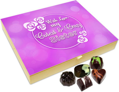 

Chocholik Rakhi Gift - With Love My Cutest And Crazy Sister Chocolate Box For Brother / Sister - 20pc Truffles(240 g)