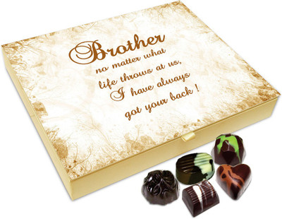 

Chocholik Rakhi Gift - I Always Have The Back Of My Brother Chocolate Box For Brother / Sister - 20pc Truffles(240 g)