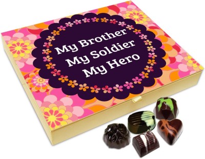 

Chocholik Rakhi Gift Box - My Brother My Soldier And My Hero Chocolate Box For Brother / Sister - 20pc Truffles(240 g)