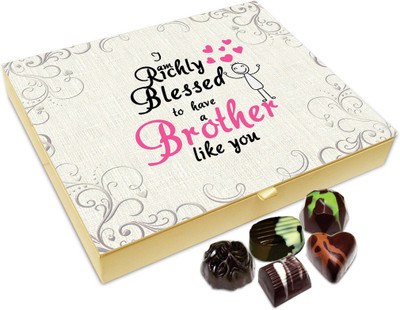 

Chocholik Rakhi Gift - Blessed To Have A Brother Like You Chocolate Box For Brother / Sister - 20pc Truffles(240 g)