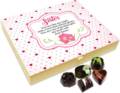 

Chocholik Rakhi Gift Box - Sister You Are An Absolute Angel Chocolate Box For Brother / Sister - 20pc Truffles(240 g)
