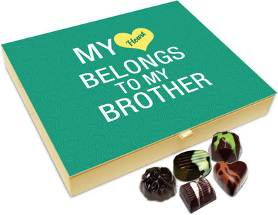 

Chocholik Rakhi Gift Box - MY Heart Belongs To My Brother Chocolate Box For Brother / Sister - 20pc Truffles(240 g)
