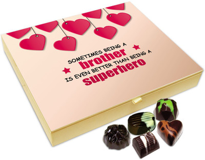 

Chocholik Rakhi Gift Box - MY Brother Is More Than A Superhero Chocolate Box For Brother / Sister - 20pc Truffles(240 g)