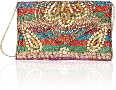 

Ajmani Enterprises Party Multicolor Clutch