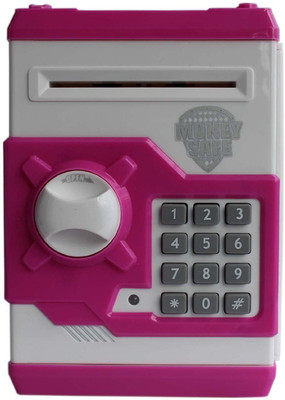 

OUTSMART Piggy Bank ATM With Password (Multicolor) Coin Bank(Pink)