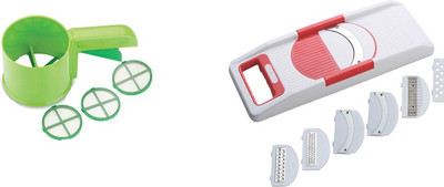 

Nestwell Flour Shifter WITH Veg. Slicer Strainer(Multicolor Pack of 1)