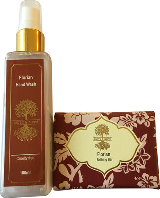 

Roots & above Pack of 2 Florian Natural Handwash (100ml) And Florian Glycerin Bathing Bar Soap (100g) Combo Set(Set of 2)