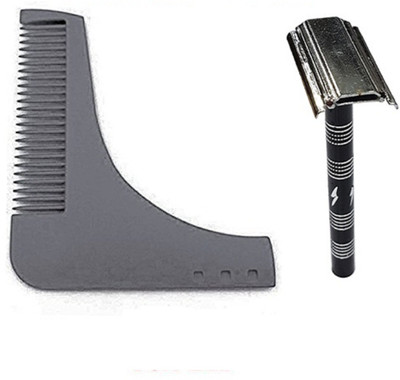 

Kabello Beard Shaping Comb & Double Edge Safety Razor for Professional Salon Use(Set of 1)