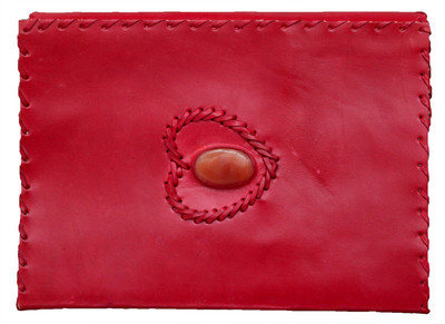 

Anshika International A5 Notebook(real leather handmade notebook diary, Red)