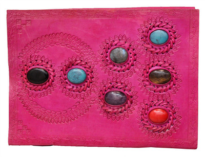 

Anshika International A5 Journal(genuine leather handmade notebook diary, Pink)