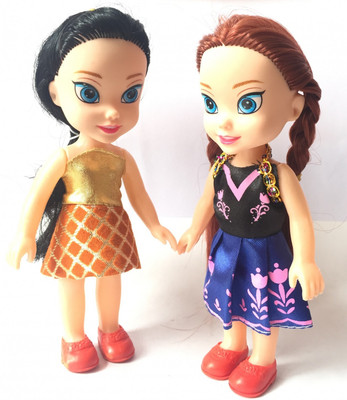 

PRIQ Frozen Sister Elsa & Anna Doll(Multicolor)