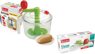 

Nestwell AATA MAKER WITH V SLICER KITCHEN TOOL SET Plastic Spiral Dough Maker(Multicolor)