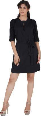 MARAMI Women Fit and Flare Black Dress