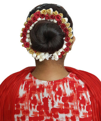 

Kabello South Indian Bharatnatyam Kuchipudi Dance Gajra For Girls Flowers Accessorie Hair Band(Multicolor)