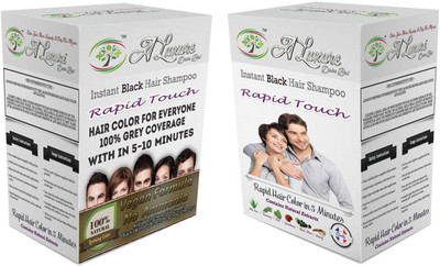 

Rapid Touch Best Organic & Herbal Black Hair Dye Instant Shampoo Hair Color(Natural Black Multipiece Pack of 40 Sachets)