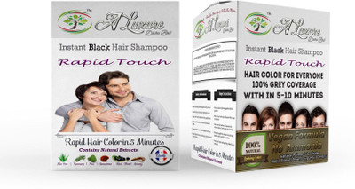 

Rapid Touch Best Organic & Herbal Black Hair Dye Instant Shampoo Hair Color(Natural Black Multipiece Pack of 30 Sachets)