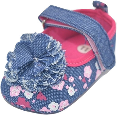 

Baby Bucket Girls Velcro Espadrilles(Blue, Dark denim