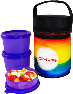 

Oliveware New Lunch Box with 3 Containers Lunch Box(1000 ml), Blue