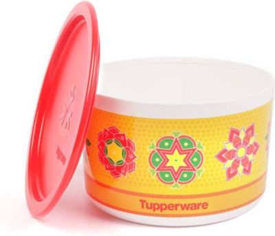 

Tupperware ONE TOUCH RANGOLI CANISTER 1 Containers Lunch Box(950 ml), Orange;red