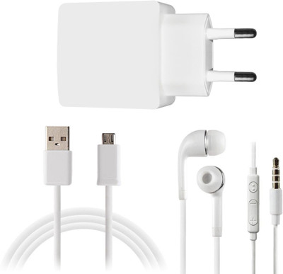 DAKRON Wall Charger Accessory Combo for Panasonic Eluga Turbo(White)