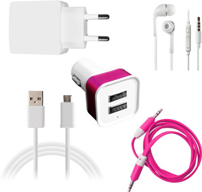 DAKRON Wall Charger Accessory Combo for Panasonic Eluga Turbo(White)