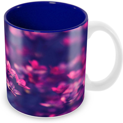 

Tuelip Printed Beautiful abstract flower Blue for Tea And Coffee 350 ml Ceramic Mug(350 ml), Multicolor