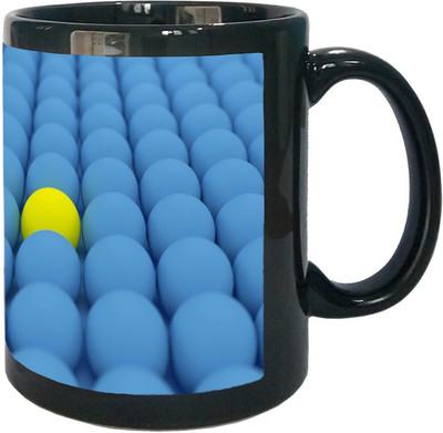 

Arkist different dual Black Ceramic Mug(340 ml), Multicolor