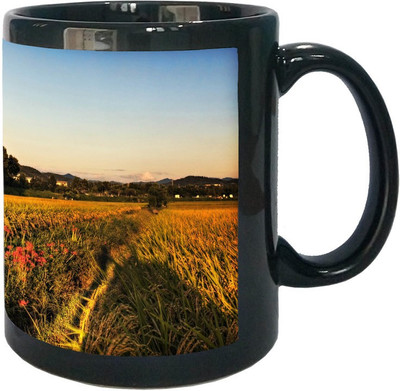 

Arkist higanbana along the rice paddies 2560x Black Ceramic Mug(340 ml), Multicolor