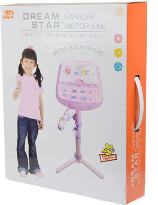 

Be you own label Dream Star karaoke microphone With Mp3 function and adjustable heights (Pink)(Pink)