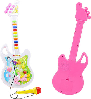 

BonZeal Funny Guitar With Mic(Pink)