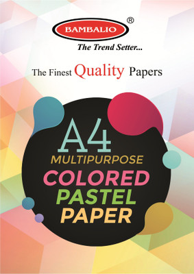 

Bambalio pastel Colour Paper Pack of 200 Sheets Smooth Finish 70 gsm /A4 Size Assorted 5 Colors- Photo COpy/Copier/ Printing /Art & Craft Coloured Paper(Set of 4, Light Green, Light Yellow, Light Blue, Light Pink, Grey)