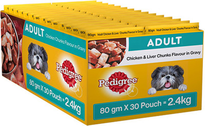 

Pedigree Gravy Chicken, Liver 2400 g Wet Dog Food(Pack of 30)