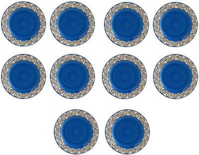 

caffeine Quarter Plate 7 Inch Stoneware in Doodle Handmade Dinnerware Set(Pack of 10)