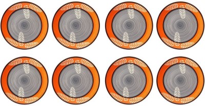 

caffeine Dinner Plate 10 Inch Stoneware in Neon Orange Summer Handmade Dinner Plates(Pack of 8)